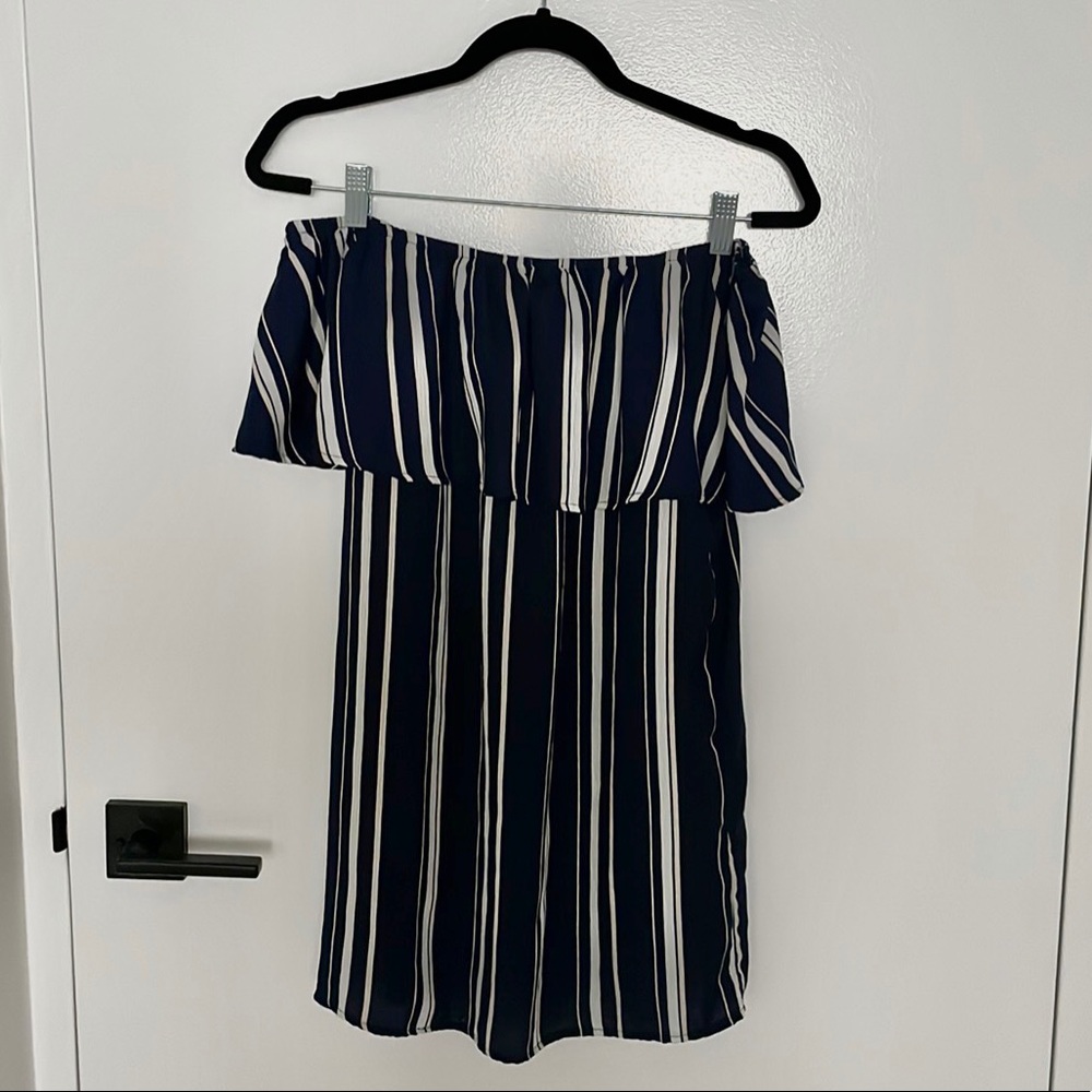 Stripped off the shoulder dress